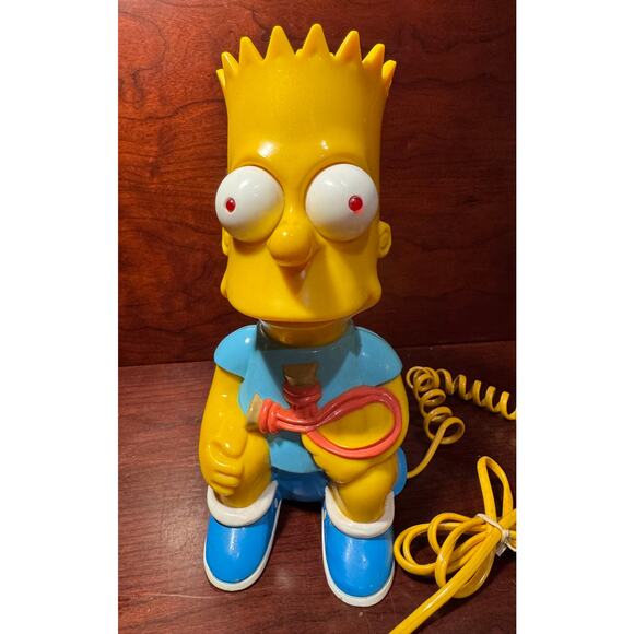 Vintage 1990 Bart Simpson Telephone Columbia Tel-Com Cool Man The Simpsons - Picture 2 of 9